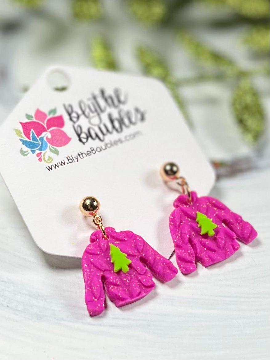 Sweater shop clay earrings