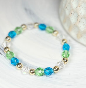 Bonnie Faceted Czech Glass Beads Stretch Bracelet