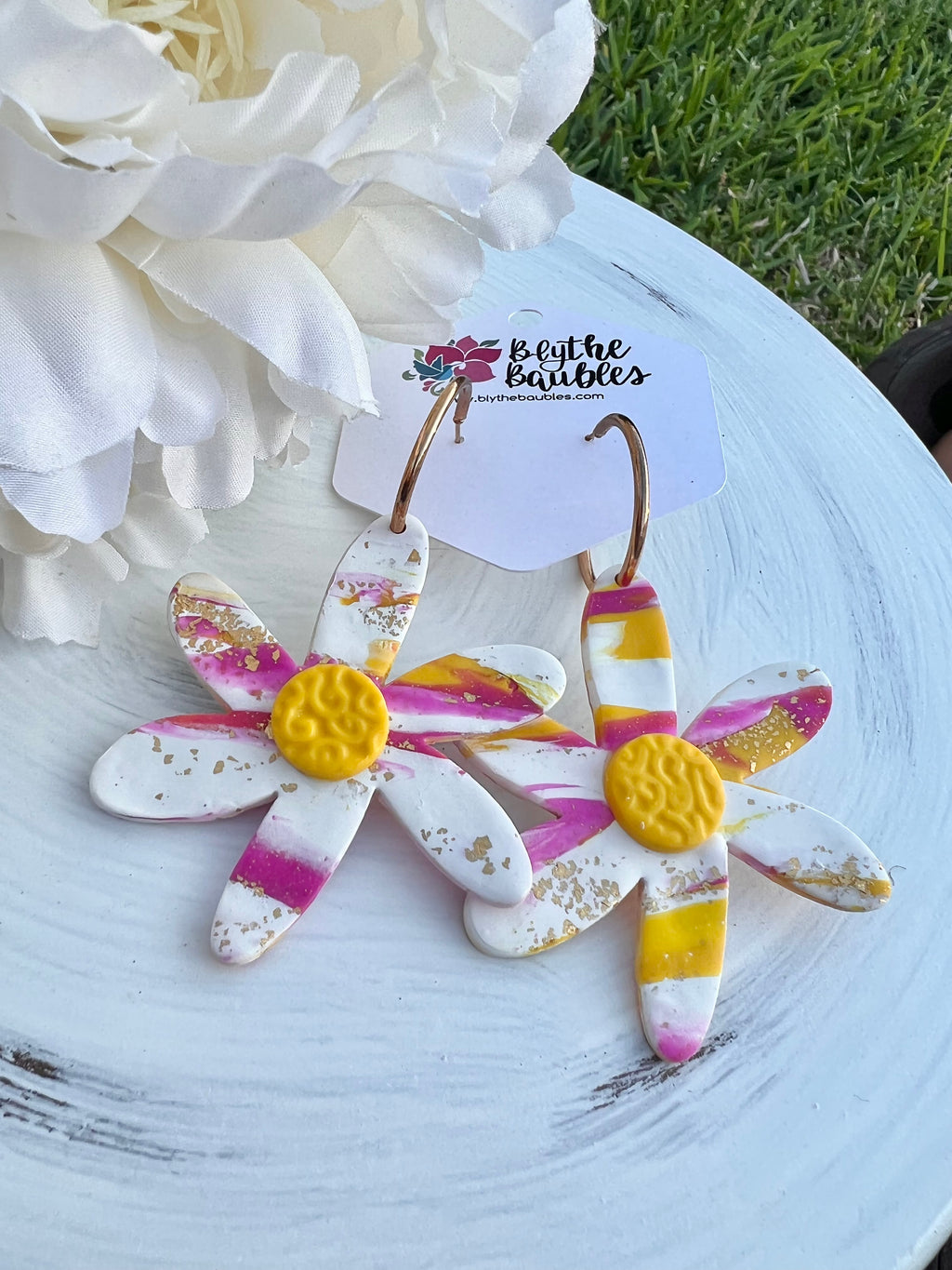 Arielle Whimsical Flower Dangle Earrings