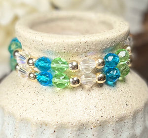 Bonnie Faceted Czech Glass Beads Stretch Bracelet
