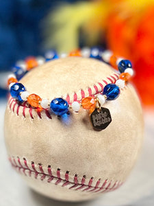 Brooke Houston Baseball Fan Czech Glass Bracelet