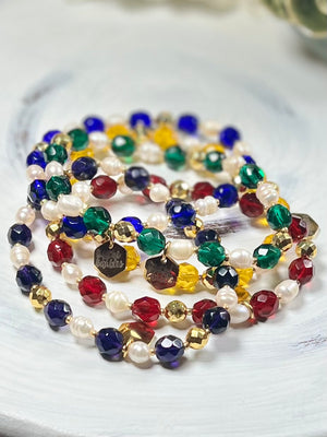 Genevieve Czech Glass and Freshwater Pearl Bracelet