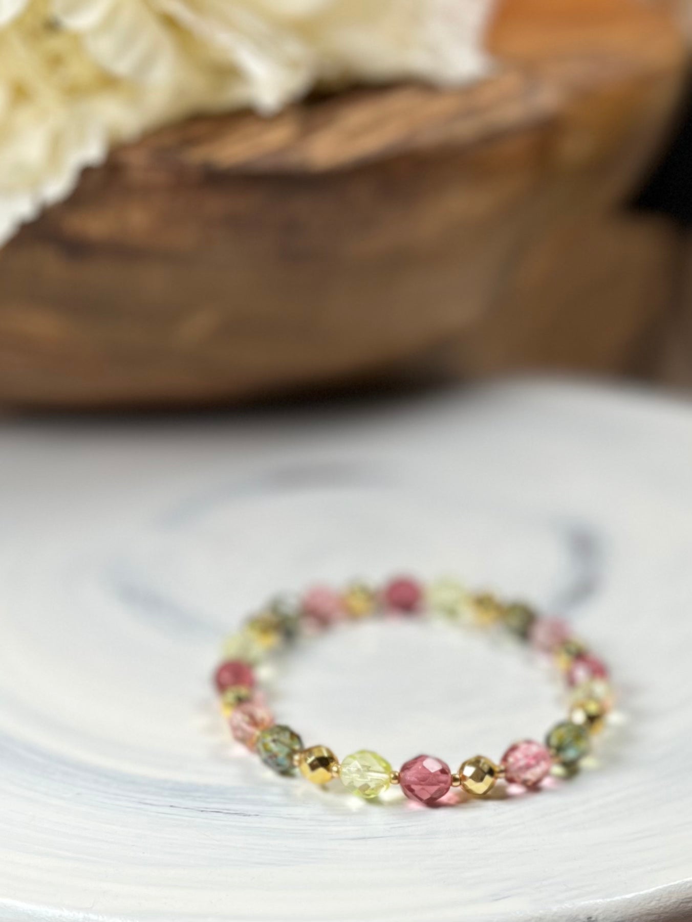 Jannell Faceted Glass Bead Bracelet
