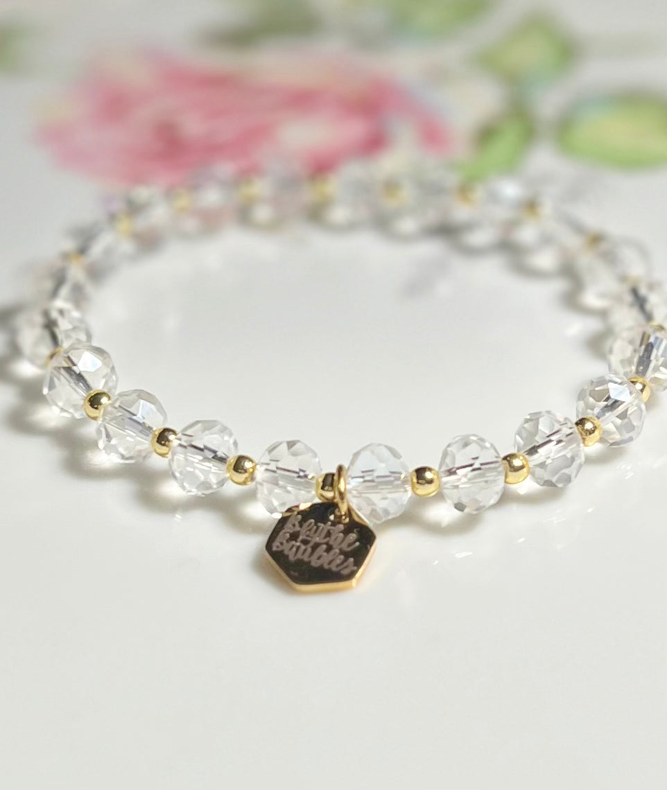 Clarice Clear Czech Glass Bead Bracelet Blythe Baubles